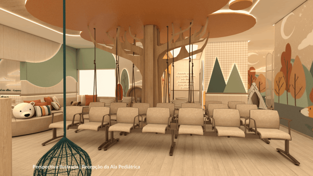 Recepcao da Ala Pediatrica - Perspectiva Ilustrada 01