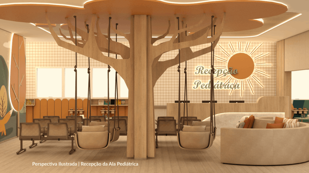 Recepcao da Ala Pediatrica Perspectiva Ilustrada 02