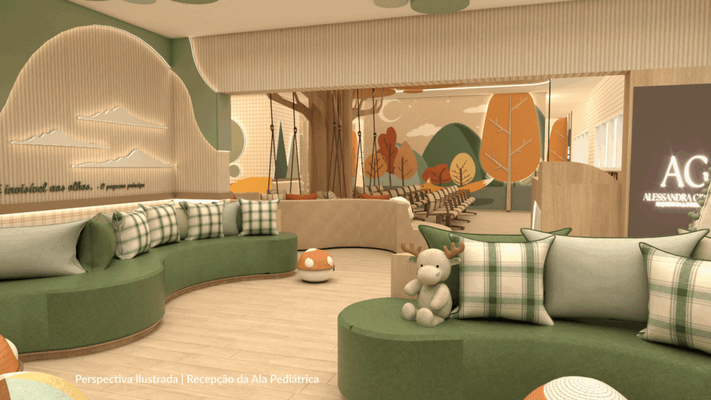 Recepcao da Ala Pediatrica Perspectiva Ilustrada 03