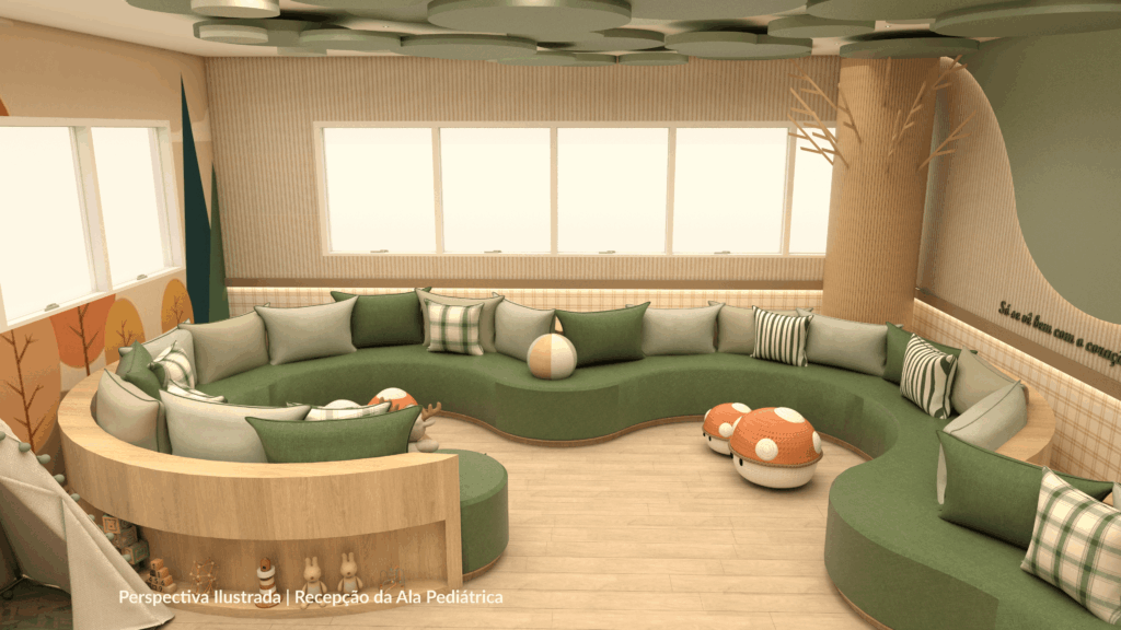 Recepcao da Ala Pediatrica Perspectiva Ilustrada 05